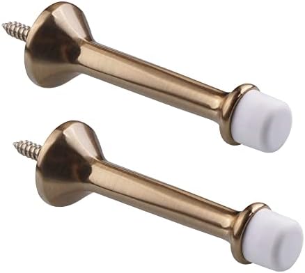 Triumph Hardware 3'' inch Heavy Duty Solid Rigid Door Stop with Soft Rubber Tip, Zinc Alloy Metal Solid Door Stopper Protect Wall & Door, (Champagne Bronze), (Z81505)