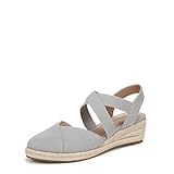 LifeStride Womens Kimball Espadrille Wedge Sandal Cloudy Grey 10 M