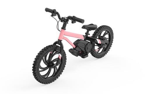 Kids Electric Balance Bike, 12-Inch Air Tires, 10mph Speed, Push Toddler Training Bicycle with Drum Brake, Handbrake, Twist-Grip Throttle, for Ages 3-6 Years (Pink)