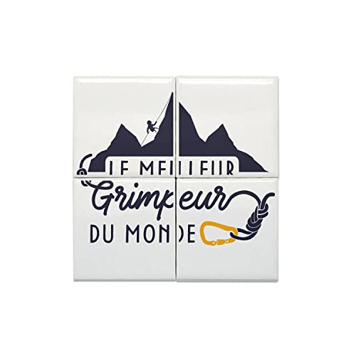 Carreaux Céramique Escalade Décoration Murale Montagne Grimpeur Tableau 40x40 cm