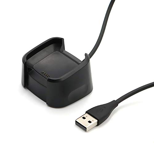 OWSOO Cabo de carregamento USB para smartwatch Fit-bit Ver-sa Base de carregamento dock base de mesa