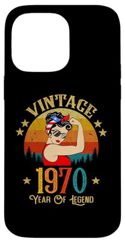 55歳の誕生日プレゼント 55歳 女性用 レトロ ヴィンテージ 1970 スマホケース iPhone 14 Pro Max 用