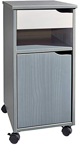Preisvergleich Produktbild Home Creation Rollcontainer Massivholz Büroschrank 32x66x38 (Grau)