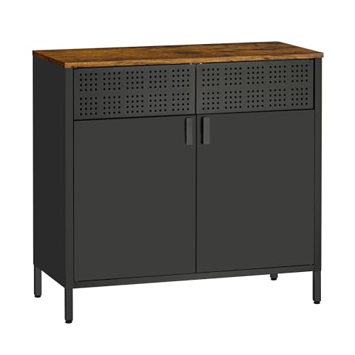 LAND·VO 二層式メタルロッカー テクスチャードブラック 66LGSC04B01