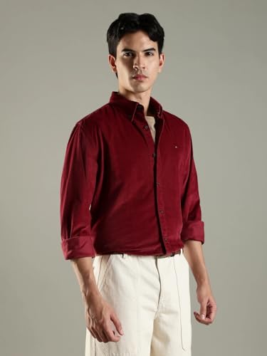 Image of Solid Regular Fit Cotton Shirt