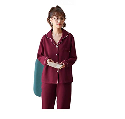 Pyjamas en coton complet femmes : ensemble respirant manches longues contre le froid