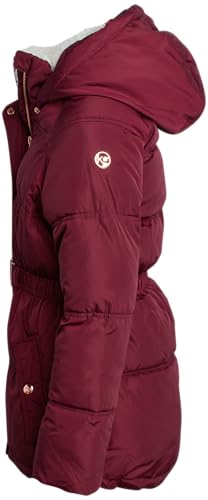 Image of KENSIE GIRL Girls Puffer Jacket Sherpa-Lined Belted Winter Coat