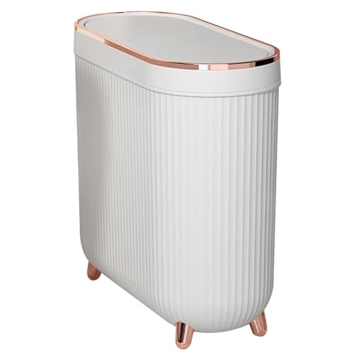 Cesta de basura para dormitorio y salón papelera estrecha blanca de diseño moderno 7