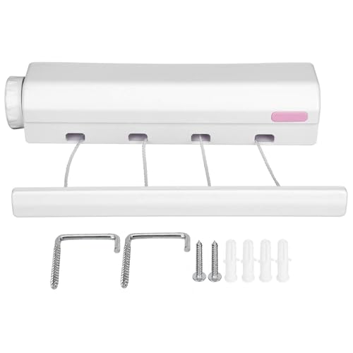 Versenkbare Wäscheleine, Wand-wäscheleinen, 4 Stränge 3,2 Meter Outdoor Wäscheleine, Wäscheständer Wandmontage, Wäscheleine Ausziehbar, Wandwäscheständer Für Badezimmer Balkon Garten