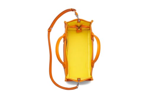 Image of Marc Jacobs, Womens, The Leather Medium Tote Bag, Tangerine, One-Size