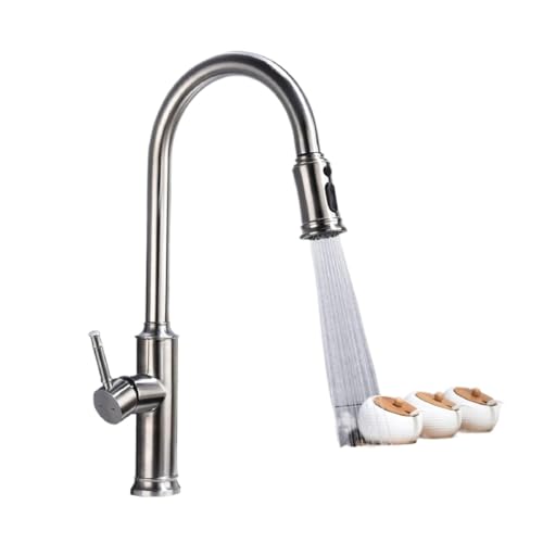 Robinet de cuisine extractible à arc élevé avec commande monocommande