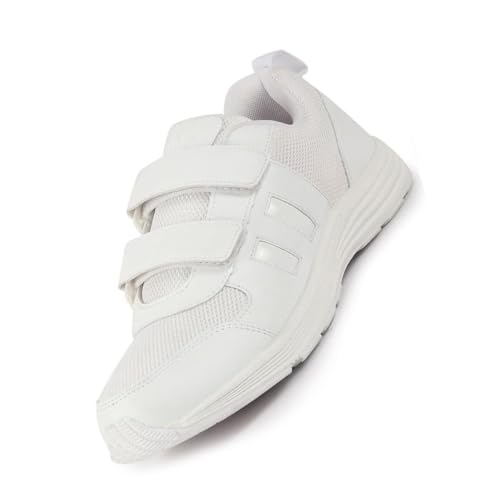 Image of FAUSTO Unisex School Uniform Shoes|Boys & Girls Non Lacing Breathable School Shoes|Hook and Loop Adjustable Fasteners School Shoes for Kids