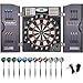 WIN.MAX Electronic Dart Board LED Electric Digital Dart Boards for Adults with Cabinet with 12 Soft Tip Dartboard Set