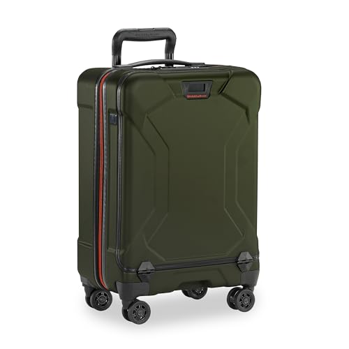 Image of Briggs & Riley International 21 inch Carry On Spinner - Luggage for Travel, Suitcases with Wheels, Hardside Rolling Bag for Men & Women, Self-Repairing Zipper - Torq Collection, Hunter Green
