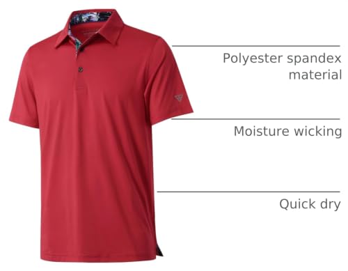Image of Mens Polo Shirts Short and Long Sleeve Casual Solid Stylish Dry Fit Performance Designed Collared Golf Polo Shirts for Men