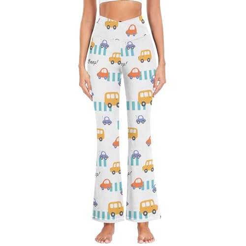 Leggings de ioga de carro com estampa de bebê fofo para mulheres sensação de nudez leggings flare pa