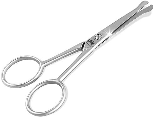 Bartschere Nasenhaarschere Haarschere aus Rostfreiem Edelstahl Bartpflege Schere Ohrhaarschere Schnurrbartschere mit abgerundeten Enden zum Kürzen von Ohrhaaren, Nasenhaaren und Barthaaren 10,5 cm