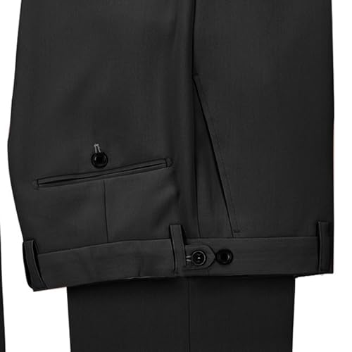 Image of Men's 2 Piece Suit with Metal Clasp Slim Fit Suit Stylish Business Pants Casual Wedding Grooms Tuxedo Suit