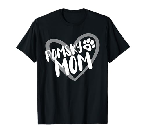 Pomsky Mom Heart Lustige Pomsky-Besitzer-Hundmutter T-Shirt