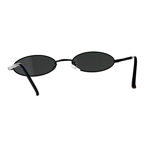 Mens Oval Narrow Metal Rim Round Mod Pimp Sunglasses4