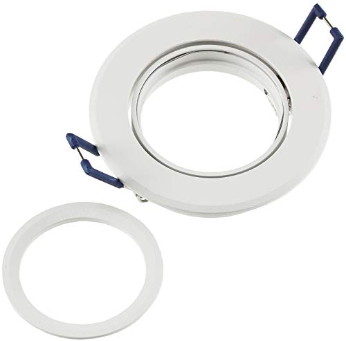 ChiliTec Einbaustrahler Weiß Ø84mm Schwenkbar Rund Clip Ring Montage, für 50mm LED Lampen Leuchtmittel