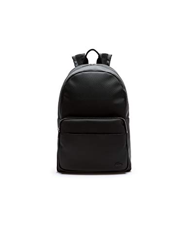 Lacoste moderyggsäck för män, läderimitation (100% PVC), 30 x 44 x 14 cm, svart, Einheitsgröße