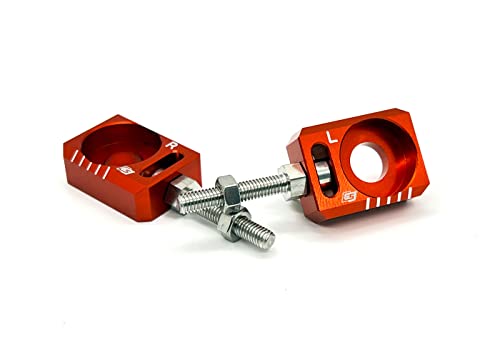 Gritshift Billet Chain Adjuster Axle Block (Orange) #TOP5