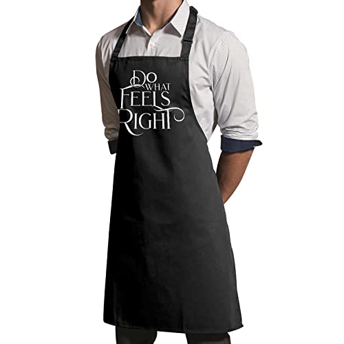 Tablier cuisine noir anti-taches à message typographique ajustable - 3