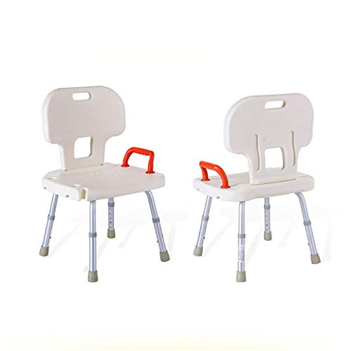 Siège de douche handicapé rétractable avec dossier et accoudoir blanc