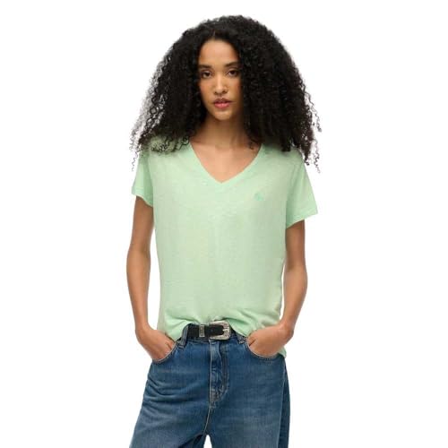 Image of Superdry Studios Slub Emb Vee Short Sleeve T-Shirt S Green
