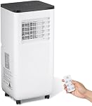 Portable air conditioner, 10000 BTU 3-in-1 cooling, dehumidifier, fan with remote control, 24H timer, LED display, sleep function for home, office, bedroom, small room (window kit and hose included)