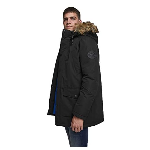 Jack & Jones JJSKY Parka Jacket Chaqueta, Negro, L para Hombre