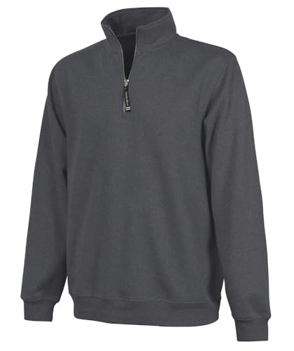 Image of Charles River Apparel Unisex Crosswind Quarter Zip Sweatshirt, Soft Cotton Blend Pullover with Pockets