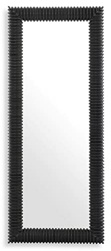 Casa Padrino Espejo de Pared de Lujo Negro 80 x 6 x A. 200 cm – Espejo Rectangular con Marco de Caoba Espejo de salón – Espejo de Dormitorio – Espejo de Armario – Muebles de Lujo