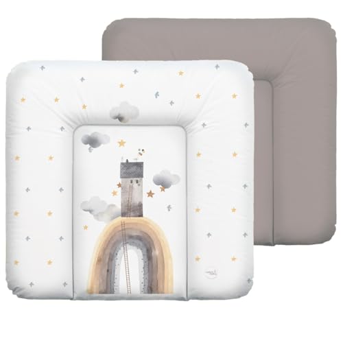 CEBA BABY Weiche Wickelauflage 75x72 cm – Wickelmatte für feste Unterlagen, Basic, OEKO-TEX® Standard 100 (Rainbow Home)