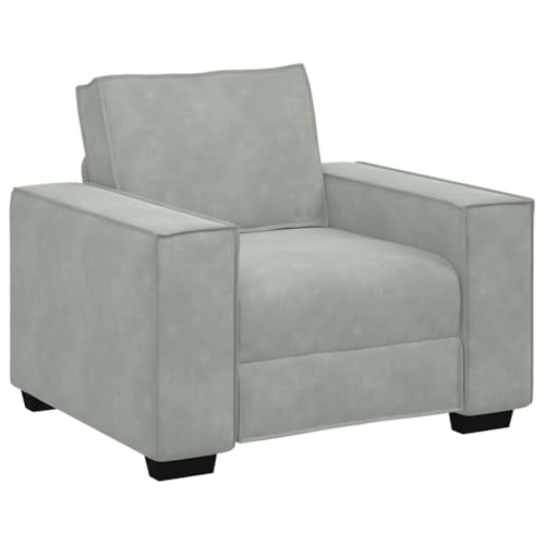 vidaxl Poltrona da divano in velluto, colore grigio chiaro, per soggiorno/ufficio, 99 x 78 x 84 cm