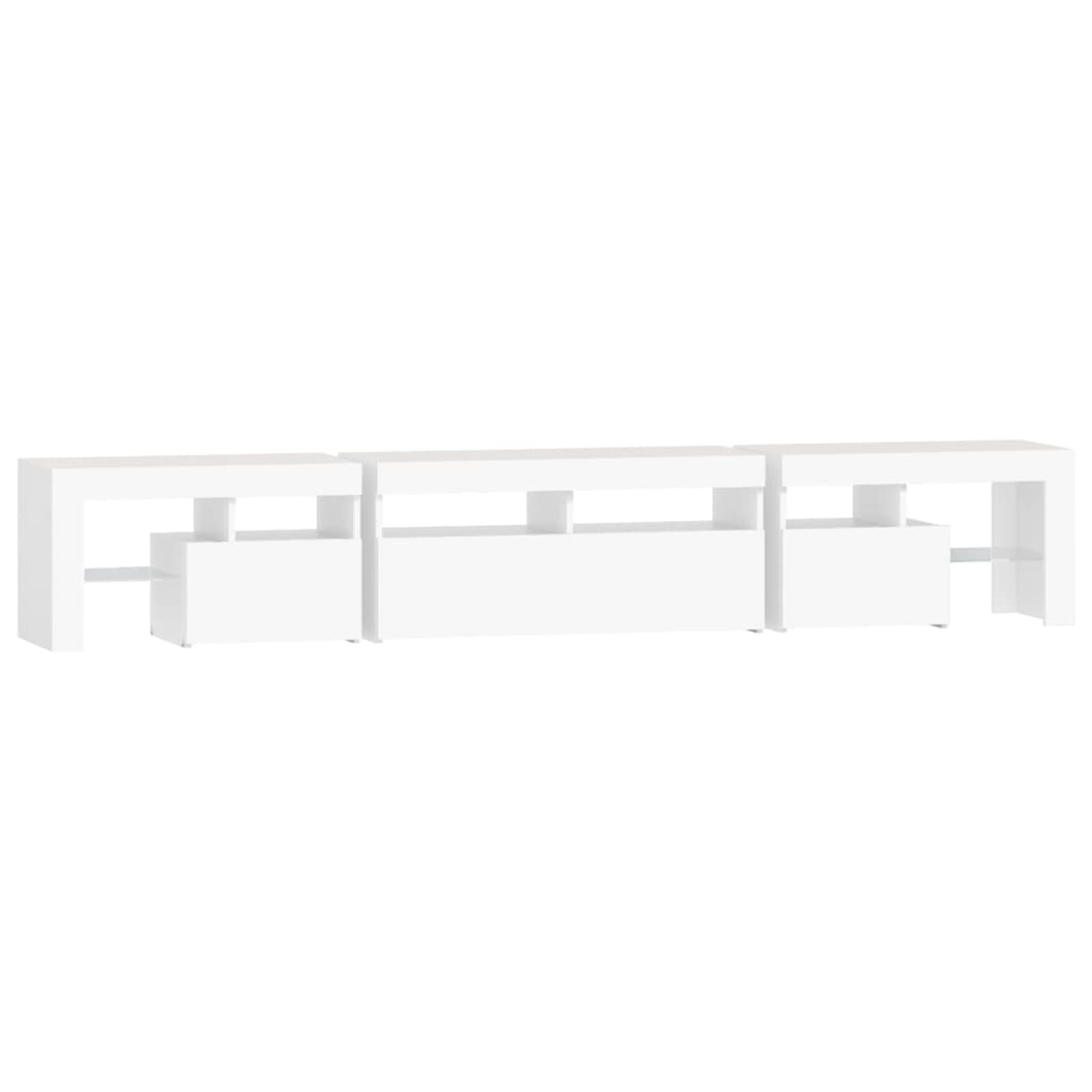 Mueble para TV de 230 cm, Mueble de TV con iluminación LED, Muebles de Salón, Aparador TV Salón, Mueble TV Salon, Diseño Moderno, Elegante, Blanco 230x36,5x40 cm