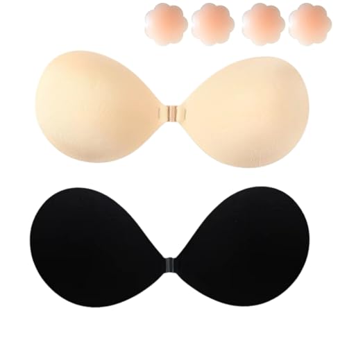 Dresmannst Reggiseno Push Up Senza Spalline per Schiena Scoperta Invisibile