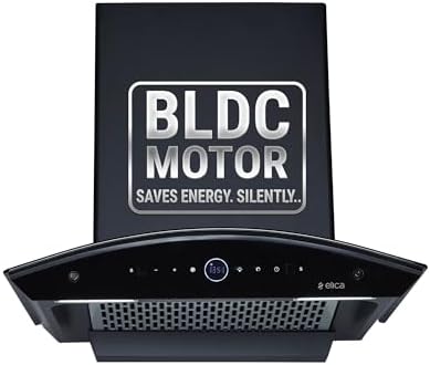 Elica 60cm 1600 m3/hr BLDC Filterless Autoclean Kitchen Chimney with 15 Years Motor & 5 Years Comprehensive Warranty | PRO PLUS FL BLDC HAC LTW 60 MS NERO | Black| Touch Control with Round RPM Display
