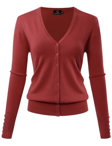 Image of Allsense Women's Long-Sleeve V-Neck Cardigan Sweater | Button Down, Lightweight Soft Knit