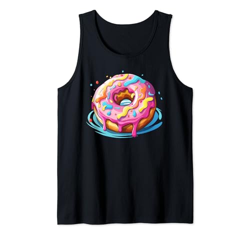 Donut colorido I Cartoon Donut Camiseta sin Mangas