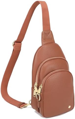 INICAT Crossbody Sling Bags Fanny Packs Leather Purses Chest Bag for Women