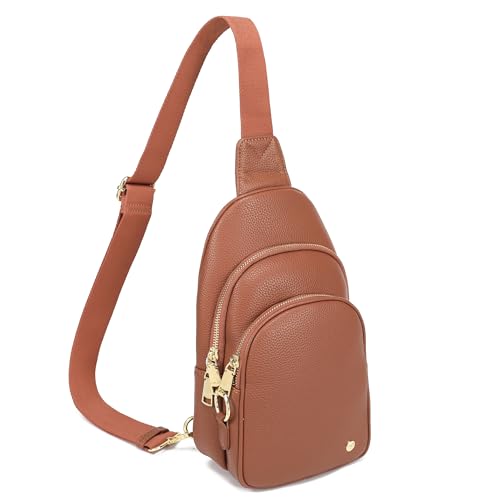 INICAT Crossbody Sling Bags Fanny Packs Leather Purses Chest Bag for Women