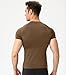 Yuerlian Men's Compression Shirt Short Sleeve T-Shirt Baselayer Sports Tops Workout Gym Running Cool Dry Compression Shirts Brown