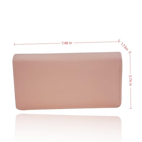 Women's long wallet, hollowed-out gold leaf pattern, double-folding zipper double-layer bag, 12 card slots, large-capacity zipper seal, 3.74 × 7.48 inches, pink2