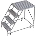 Tri Arc Mfg 4 Step Aluminum Rolling Ladder, 24"W Grip Tread, 28"D Top Step, W/O Handrails