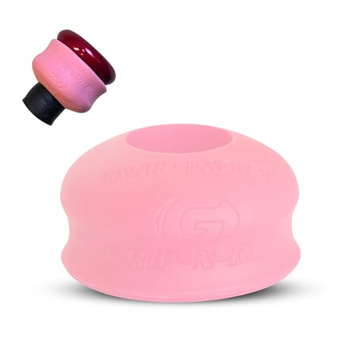 Grip-N-Rip Knob Stacker Choke-Up Ring for Baseball/Softball Bats Provides Choking Up Space & Relief from Bat Sting Stackable for Custom Fit and Comfort (Pink)