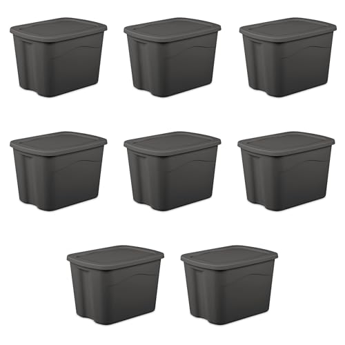 Image of 18-Gallon Plastic Storage Bins with Snap-on Lids - 8-Pack, Home Organization Essential