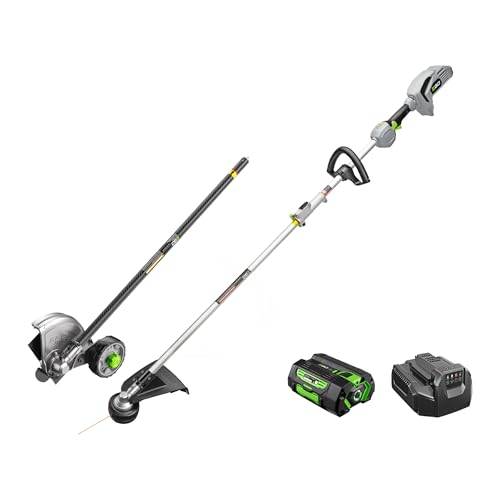 EGO POWER+ Multi Combo Kit: 15-Inch String Trimmer & Power Head with 5.0Ah Battery & Charger (MST1501), Plus 8-Inch Carbon Fiber Edger Attachment (EA0820)