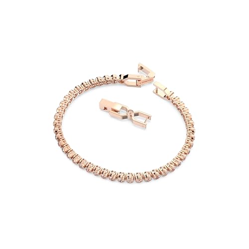 Swarovski Imber Emily Tennis bracelet, Round cut, Pink, Rose gold-tone finish2